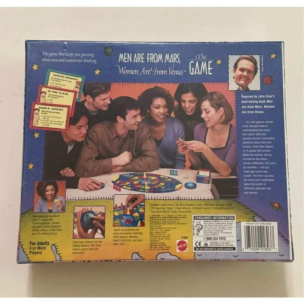 Men Are From Mars, Women Are From Venus The Game by Mattel 1998 41803 NWT